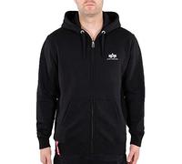 Alpha Industries Men's Basic Zip SL Hooded Sweat Sweatshirt, Black, XL