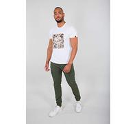Alpha Industries Men's Camo Block T Large Print on The Front T-Shirt, White, S