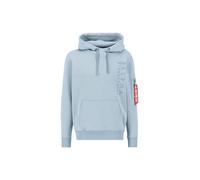 Alpha Industries Embroidery Hoodie for Men Size S - greyblue