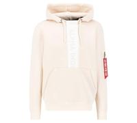 Alpha Industries Men's Front Print Hoody Hooded Sweat Sweatshirt, Jet Stream White, XS
