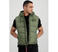 Alpha Industries Mens Hooded Puffer Vest FD Green - Sage Green - Size X-Large