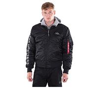 Alpha Industries Men's MA-1 D-Tec SE Bomber Jacket, Black/Grey, X-Large