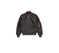 Alpha Industries Men's MA-1 Faux Leather Vintage Bomber Jacket, Black, 3XL