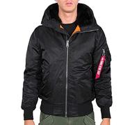 Alpha Industries MA-1 Hooded Bomber Jacket for Men Black