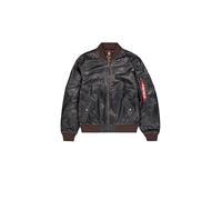 Alpha Industries Men's MA-1 Leather LF Jacket, Vintage Brown, S
