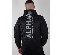 Alpha Industries Men's MA-1 ZH Back Print Bomber Jacket, Black/Reflective, XXL