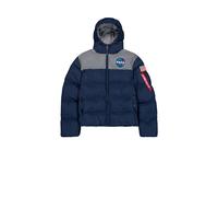 Alpha Industries Mens NASA Holographic Print Winter Jacket - Navy - Size Medium
