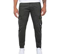 Alpha Industries Mens Petrol Patch Casual Trousers Pants, Greyblack, 32W UK