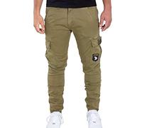Alpha Industries Men's Petrol Patch Casual Trousers Pants, Olive, 34