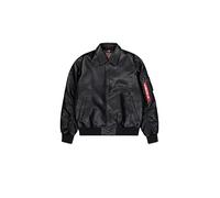 Alpha Industries Men's PU College Bomber Jacket, Black, XS