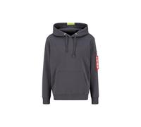 Alpha Industries Men's Red Stripe Hoody Hooded Sweatshirt, Vintage Grey, 3XL