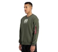 Alpha Industries Men's Satin Logo Sweatshirt, Dark Olive, L