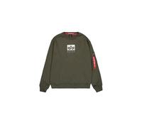 Alpha Industries Mens Satin Logo Sweatshirt - Olive - Size Large