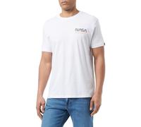 Alpha Industries Men's Skylab NASA T Shirt, White/Blue, L