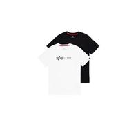 Alpha Industries Alpha Label Short Sleeve T-shirt 2 Units White,Black L Men