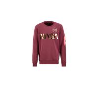 Alpha Industries NASA Reflective Sweatshirt for Men Size L - burgundy/shiny gold