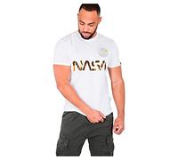 Alpha Industries NASA Reflective T Shirt for Men White/Gold