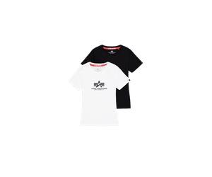 Alpha Industries New Basic Big Logo T-Shirt 2 Pack Women for Women Size L - black/white