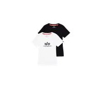 Alpha Industries New Basic Big Logo T-Shirt 2 Pack Women for Women Size XS - black/white