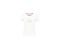 Alpha Industries New Basic Foil Print Women T-Shirt for Women Size XS - white/yellow gold