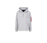 Alpha Industries Patch Loose Fit Hoodie for Men Size 2XL - pastel grey