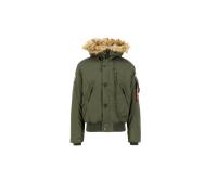 Alpha Industries Polar Jacket Short Version Winter Jacket Jackets for Men Size L - dark green