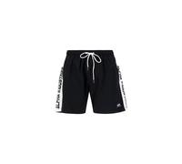 Alpha Industries Printed Stripe Swimshort Pants & Shorts for Men Size 2XL - black/white