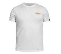 Alpha Industries Puff Print Logo Backprint T-Shirt for Men Size XL - white