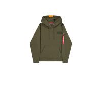 Alpha Industries Red Stripe Hoodie for Men Size XS - dark green