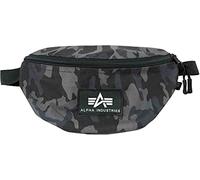 Alpha Industries Rubber Print Waistbag Unisex Shoulder Bag Black Camo
