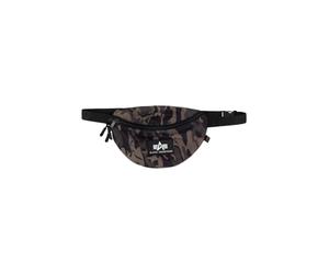 Alpha Industries Rubber Print Waistbag Unisex Shoulder Bag Black Camo