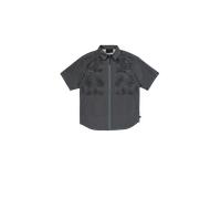Alpha Industries Short Sleeve Laser Cut Shirt Shirts for Men Size M - charcoal