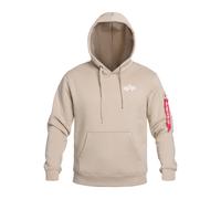 Alpha Industries Signature Back Print Hoodie for Men Size 3XL - organic beige