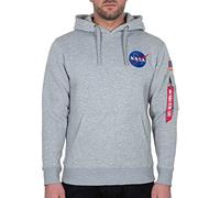Alpha Industries Space Shuttle Hoody Hooded Sweat for Men Grey Heather