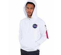 Alpha Industries Men's Space Shuttle Hoody Hooded Sweat Sweatshirt, White, XXL
