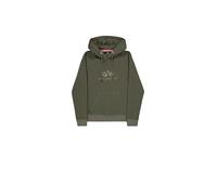 Alpha Industries Women's Basic BL Mirror Leo Hoodie, Dark Olive, XS