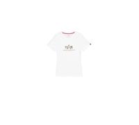 Alpha Industries Basic Big Logo Mirror Leo T-Shirt Women for Women Size L - white