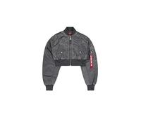 Alpha Industries MA-1 Vintage Cropped Light Bomber Jacket Women for Women Size L - vintage grey