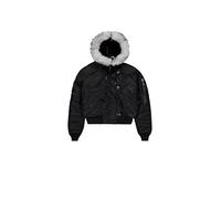 Alpha Industries Women's N-2B Cropped Bomber Jacket, Black, XS