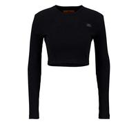 Alpha Industries Women's X-Fit Rib C Long Sleeve T-Shirt for Ladies, Black, M