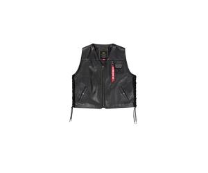 Alpha Industries X-Force Leather Vest Vests for Men Size 2XL - black