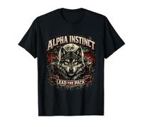 Alpha Instinct Lead The Pack Vintage Wolf Graphic T-Shirt