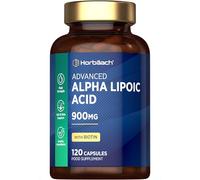 Alpha Lipoic Acid 900mg | 120 High Strength ALA Capsules | Complex with 999ug of Biotin | by Horbaach