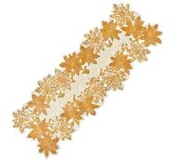 ALPHA Living HOME - Elegant 13"x36" Beaded Table Runner - Premium Glass Beads & Durable Polyester for Farmhouse & Formal Dining Decor