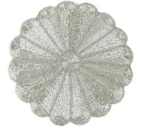 Alpha Living Home Table Mat, Round Beaded Placemat - 13" Dia, Silver Matt - 1 Pc