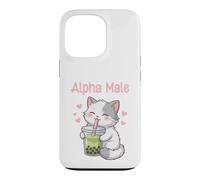 Alpha Male Funny Cat Boba Tea Case for iPhone 13 Pro