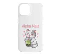 Alpha Male Funny Cat Boba Tea Case for iPhone 14