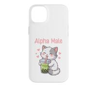 Alpha Male Funny Cat Boba Tea Case for iPhone 14 Plus
