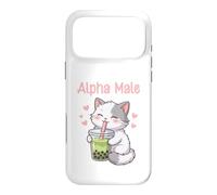 Alpha Male Funny Cat Boba Tea Case for iPhone 17 Pro Max