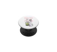 Alpha Male Funny Cat Boba Tea PopSockets Adhesive PopGrip